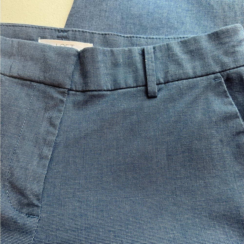 Loft, The Riviera Slim Blue Crop Pants, Size 4P, 1 3/4” Waist Band, Rise 9”. - Picture 4 of 10